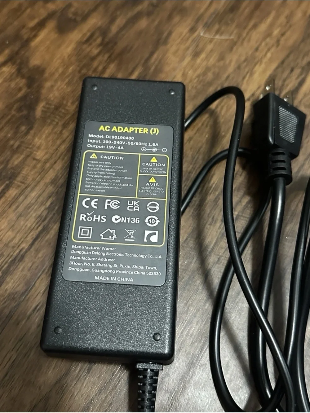 Universal Black Laptop Charger with DC Barrel Connector